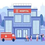 tiny-doctors-patients-near-hospital-flat-vector-illustration-therapist-face-mask-saying-goodbye-cure-1